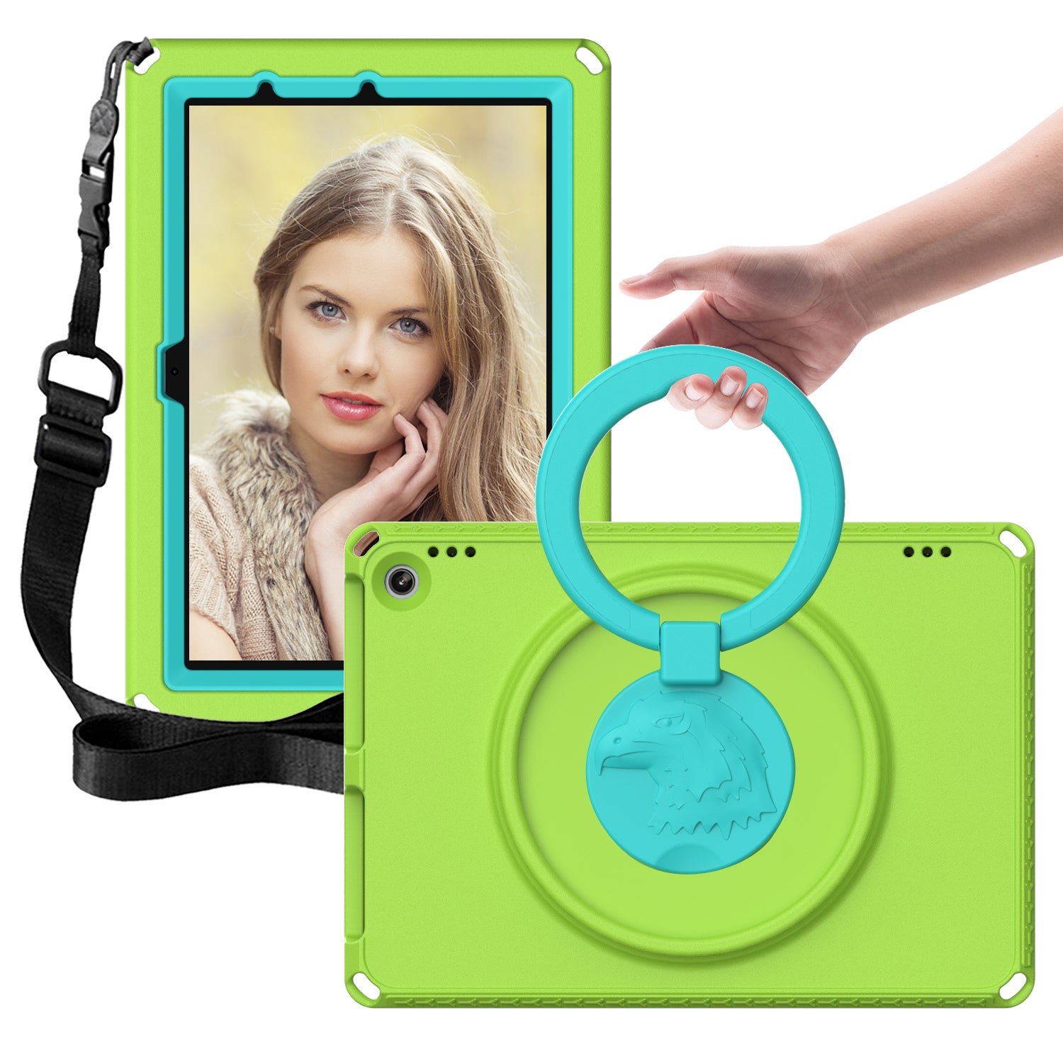 Hard EVA Case for Amazon Fire HD 10 (2021) Protective Cover with Shoulder Strap Screen Film Hard EVA Case for Amazon Fire HD 10 (2021) Protective Cover with Shoulder Strap Screen Film